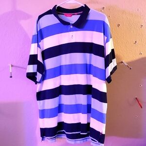 Men's Izod double extra large navy blue baby blue royal blue and white polo